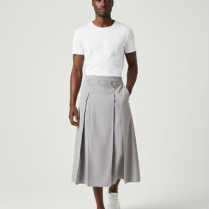 INCERUN Solid Men Casual Pants Pantalons Fashion Hollow Out Long Half Length Skirt Pants Wide Leg Trousers Men's Clothing Summer