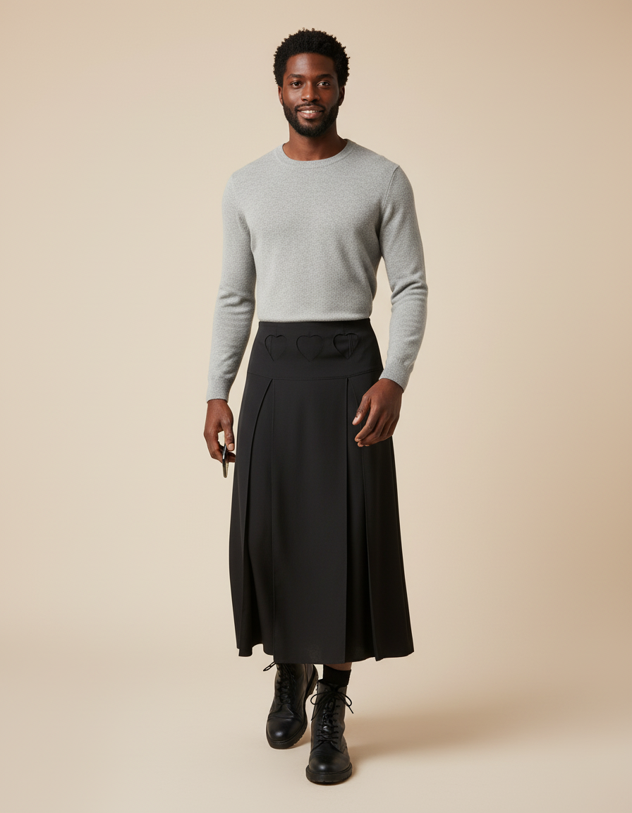 INCERUN Solid Men Casual Pants Pantalons Fashion Hollow Out Long Half Length Skirt Pants Wide Leg Trousers Men's Clothing Summer