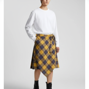 Unisex Layered A Line Wrap Skirt Hiphop Street Dance Checkered Hip Scarf Tie Up Asymmetrical Overskirt Shirt Extender