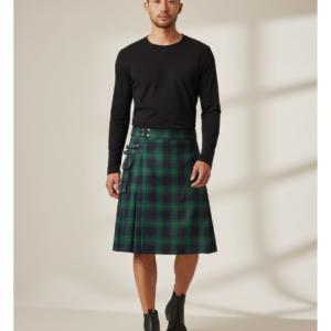 Mens Scottish Plaid Skirts Traditional Highland Tartan Practical Kilt Vintage Pleated Skirt Cosplay Carnival Fancy Party Dress