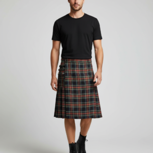Mens Scottish Plaid Skirts Traditional Highland Tartan Practical Kilt Vintage Pleated Skirt Cosplay Carnival Fancy Party Dress