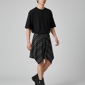 Fashion Tassel Hip Hop Irregular Men and Women Fake Shirt Hem Spring Autumn False Shirt Skirt Half-body Plaid Skirts Womens Saia