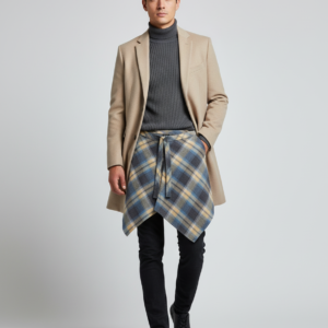 Fashion Tassel Hip Hop Irregular Men and Women Fake Shirt Hem Spring Autumn False Shirt Skirt Half-body Plaid Skirts Womens Saia