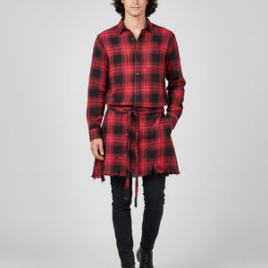 Fashion Tassel Hip Hop Irregular Men and Women Fake Shirt Hem Spring Autumn False Shirt Skirt Half-body Plaid Skirts Womens Saia