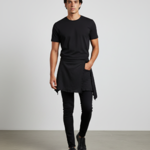 Fashion Tassel Hip Hop Irregular Men and Women Fake Shirt Hem Spring Autumn False Shirt Skirt Half-body Plaid Skirts Womens Saia