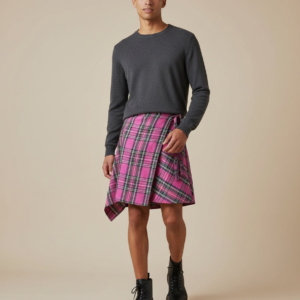 Fashion Tassel Hip Hop Irregular Men and Women Fake Shirt Hem Spring Autumn False Shirt Skirt Half-body Plaid Skirts Womens Saia