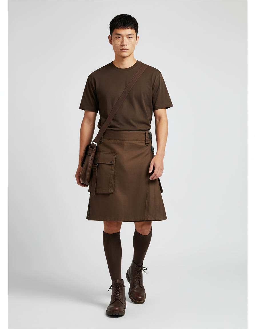 Man Autumn Winter Casual Pants Fashion Vintage Clothing Skirts Pocket Kendo Scottish Mens Gothic Autumn Long Male Trousers