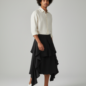 Fashion INCERUN Men Ruffles Skirts Loose Shorts Solid Color Casual Men Bottoms Streetwear Short Pant Trouser Male Oversize S-5XL