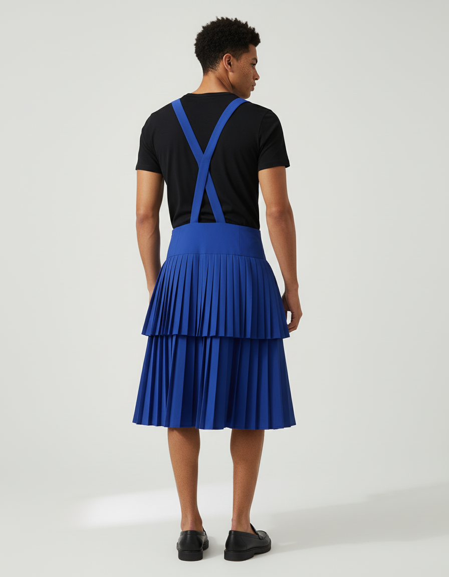 INCERUN Summer Spring Men Casual Pants Irregular Pleated Skirts Long Pants Casual Streetwear Male Wide Leg Pantalons Bottoms - gallery 1