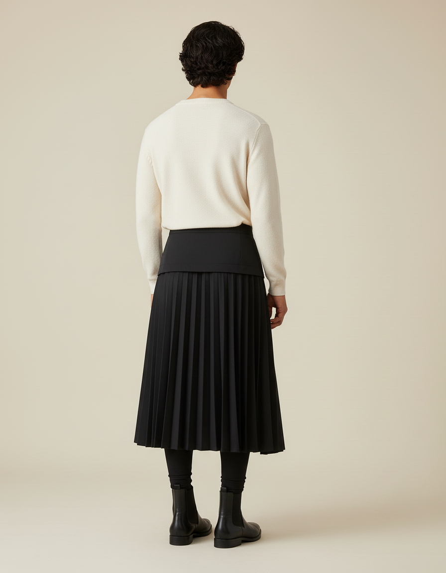 INCERUN Tops 2025 Korean Style Fashion Trousers Men's Pleated Design Skirts Long Pants Casual Streetwear Male Wide Leg Pantalons - gallery 1