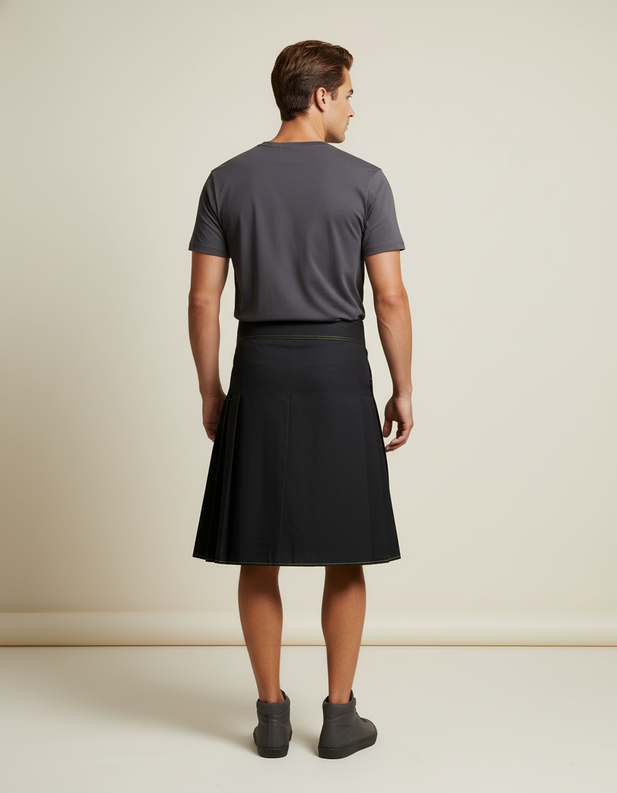 Scotland Irish Hybrid Tartan Kilt Adult Men's Morden Pleated Skirt Pocket Hybrid Bottom National Holiday Costume Utility Outfit - gallery 1