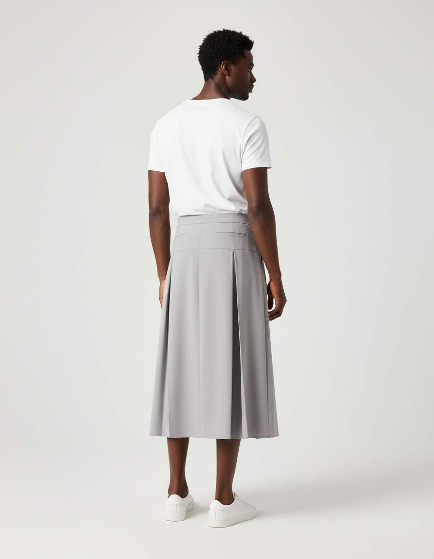 INCERUN Solid Men Casual Pants Pantalons Fashion Hollow Out Long Half Length Skirt Pants Wide Leg Trousers Men's Clothing Summer - gallery 1