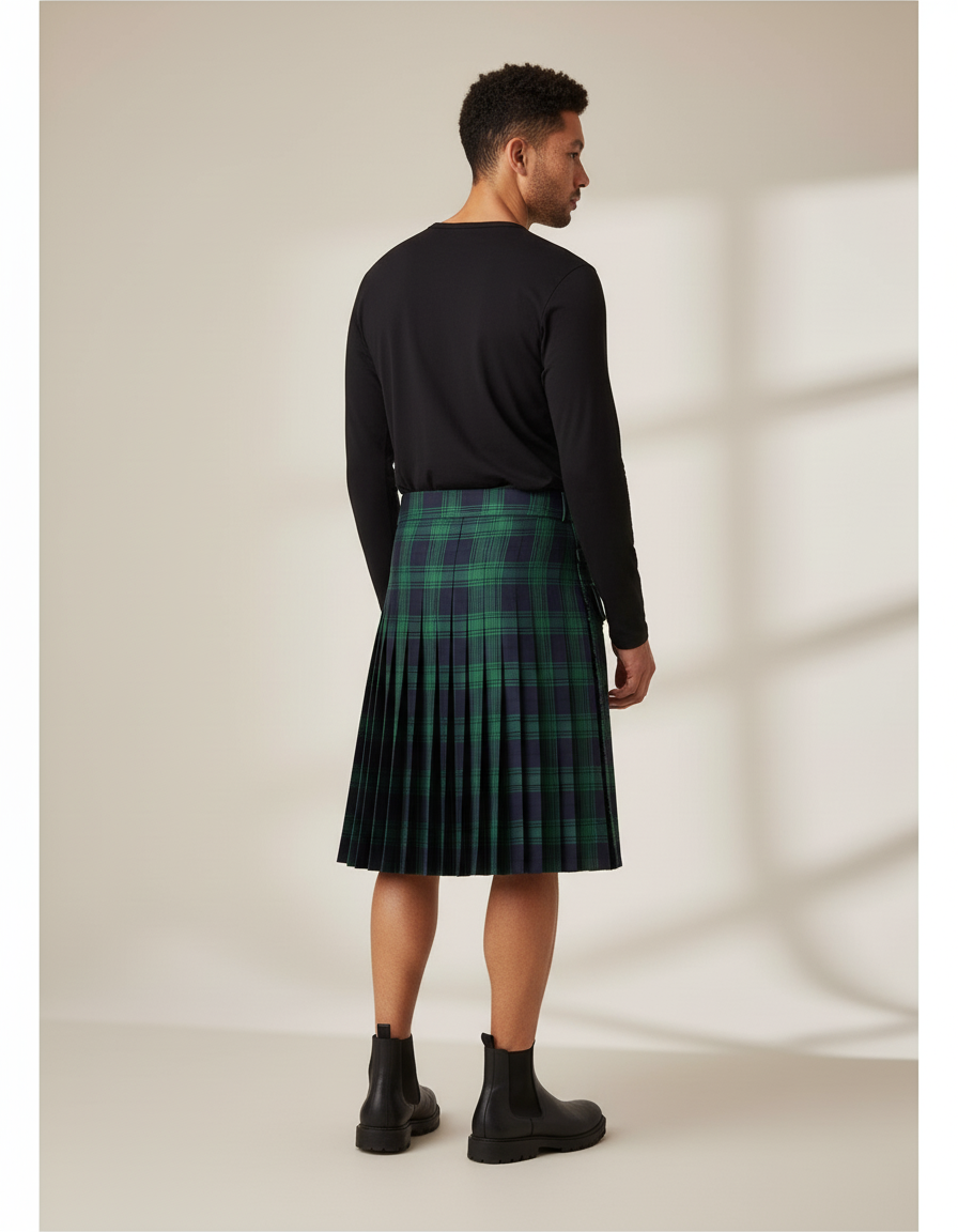 Mens Scottish Plaid Skirts Traditional Highland Tartan Practical Kilt Vintage Pleated Skirt Cosplay Carnival Fancy Party Dress - gallery 1