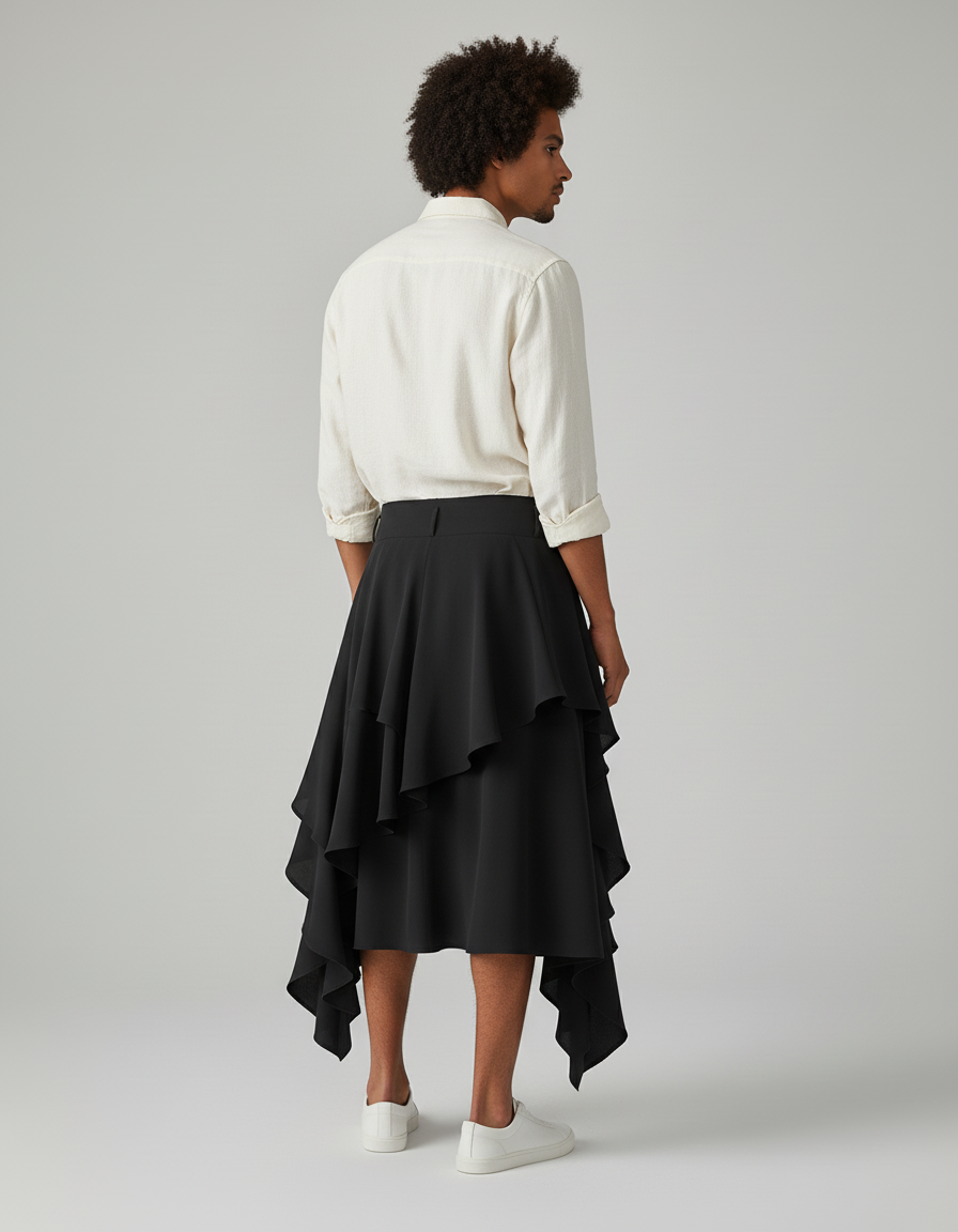 Fashion INCERUN Men Ruffles Skirts Loose Shorts Solid Color Casual Men Bottoms Streetwear Short Pant Trouser Male Oversize S-5XL - gallery 1