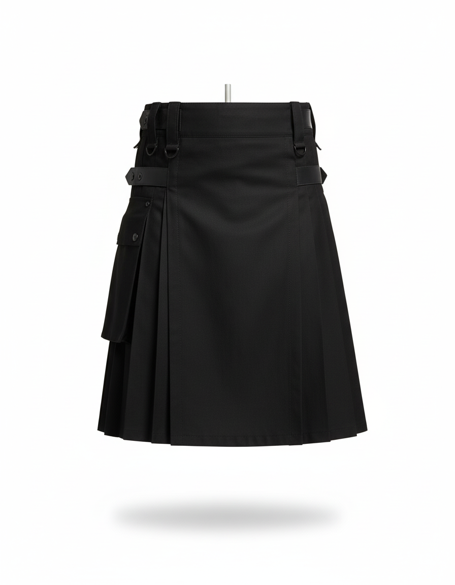 Medieval Cosplay Steampunk Skirts For Men Traditional Kilt Costume Solid Color Pleated Skirt With Pocket Retro Halloween Skirts - gallery 2