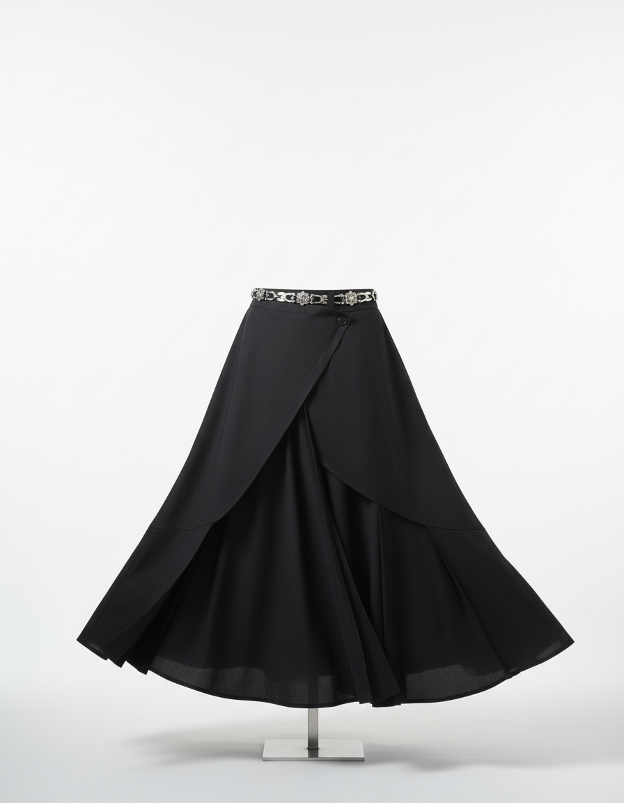 Men's Irregular Solid Color Skirt Pants Unisex Japanese Retro Fashion Trend Loose Simple Casual Breathable Niche Men's Bottoms - gallery 2