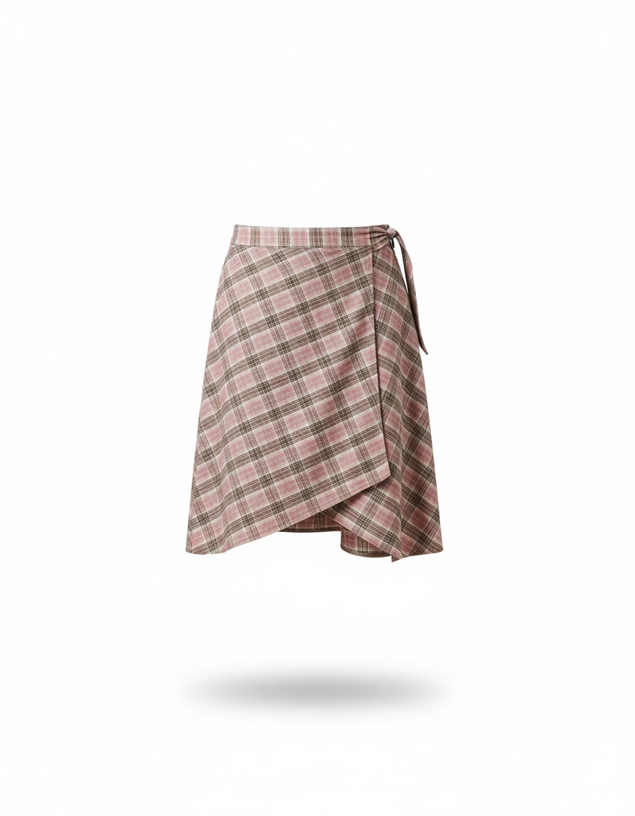 Unisex Layered A Line Wrap Skirt Hiphop Street Dance Checkered Hip Scarf Tie Up Asymmetrical Overskirt Shirt Extender - gallery 2