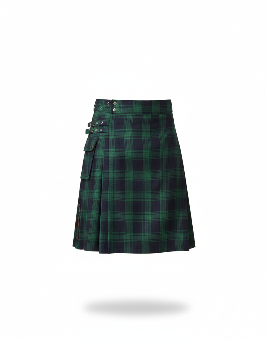 Mens Scottish Plaid Skirts Traditional Highland Tartan Practical Kilt Vintage Pleated Skirt Cosplay Carnival Fancy Party Dress - gallery 2