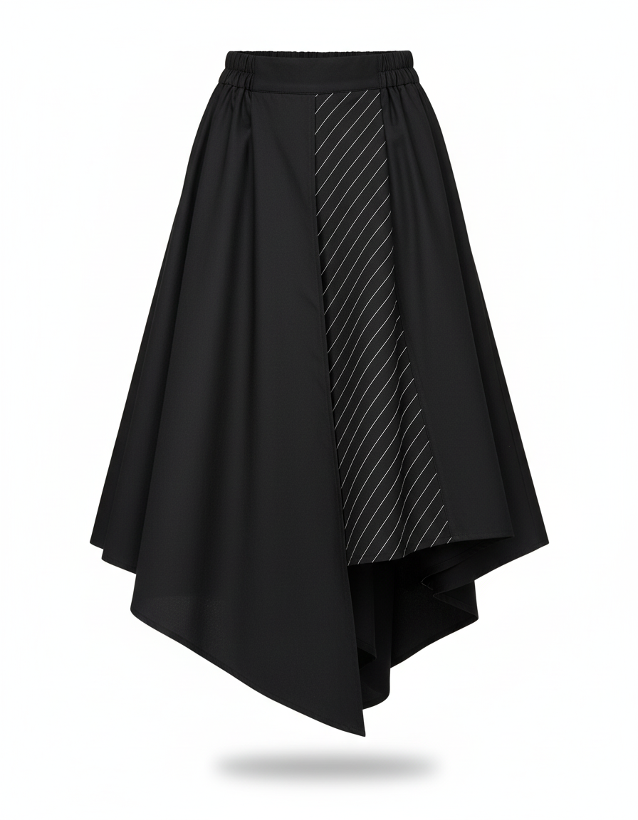 Mountain Village Yesis Men's Casual Black Pants Irregular Style Trendy Japanese Wind Tassel Sword Samurai Skort Summer - gallery 2